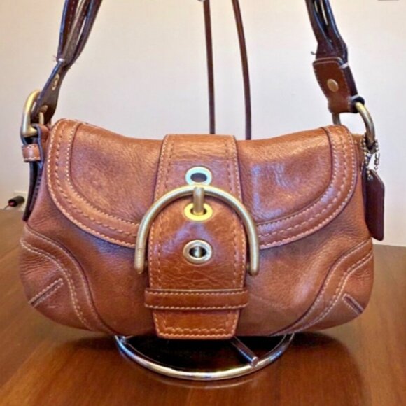 Vintage Coach 10317 Soho Buckle Braided Leather Mini Shoulder Bag Brown - Picture 6 of 16